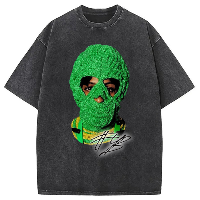 bbb NBA Youngboy Big Face Masa Washed T-Shirt