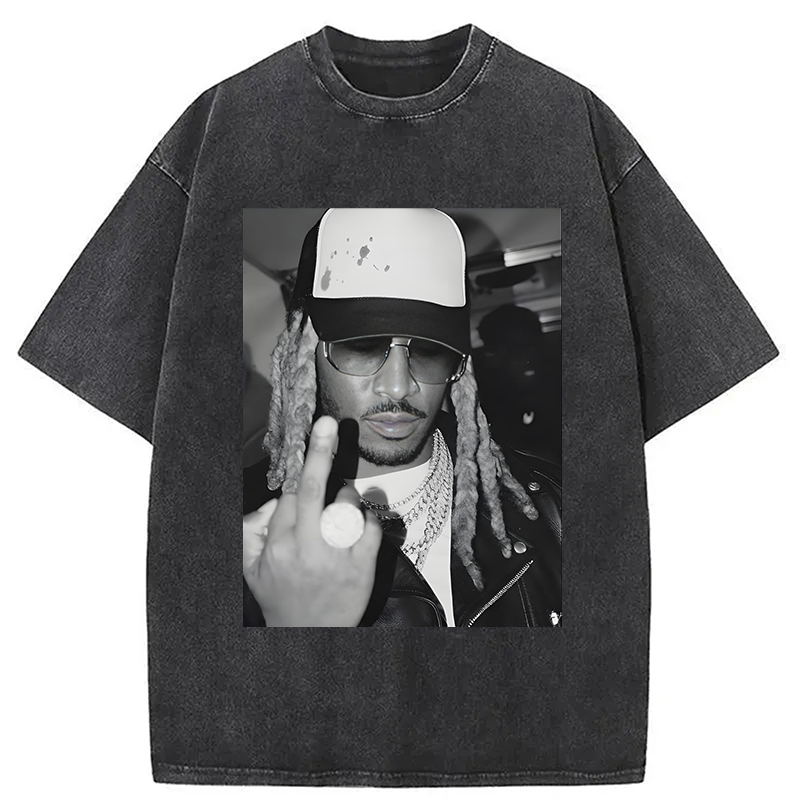 bbb Retro Future Hiphop Rapper Washed T-Shirt