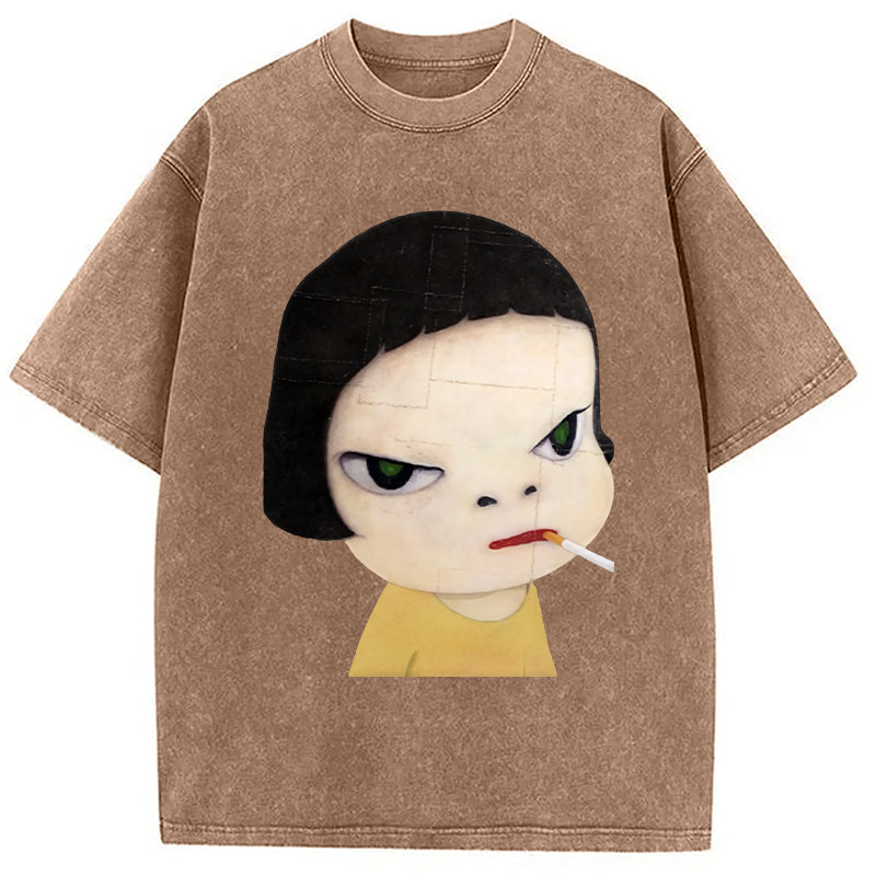 bbb Too Young To Die Smoking Girl Washed T-Shirt