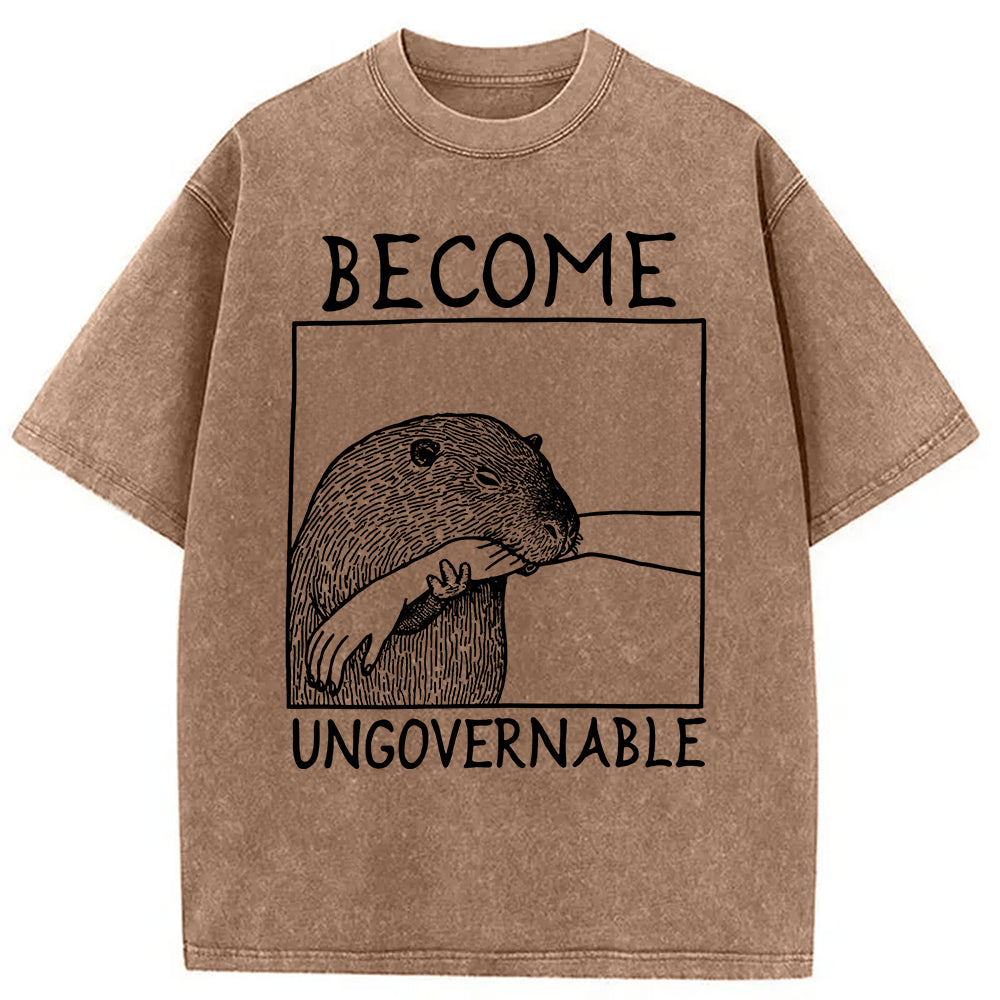 bbb Become Ungovernable Capybara Bites People Washed T-Shirt