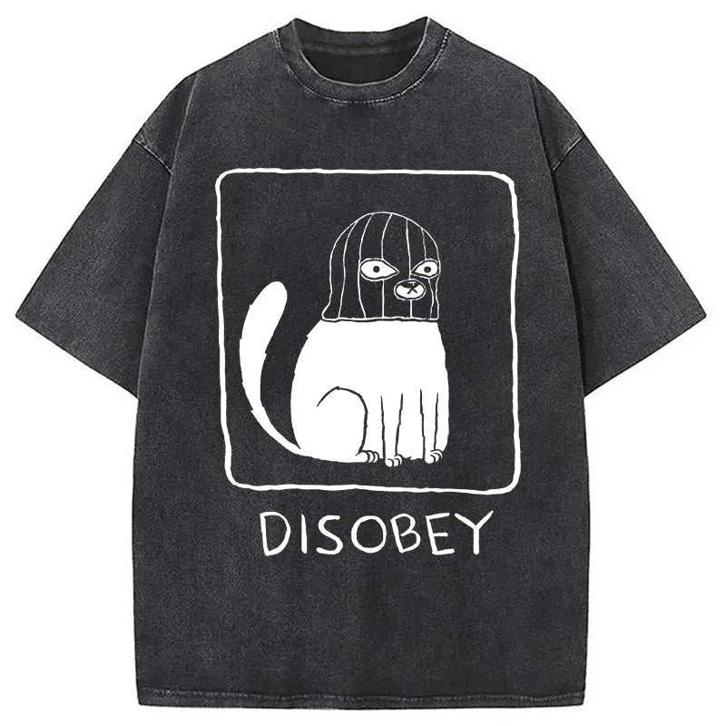 bbb Disobey Cat Washed T-Shirt