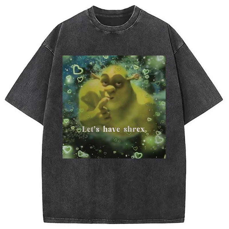 bbb Let's Have Shrex Ironic Funny Washed T-Shirt