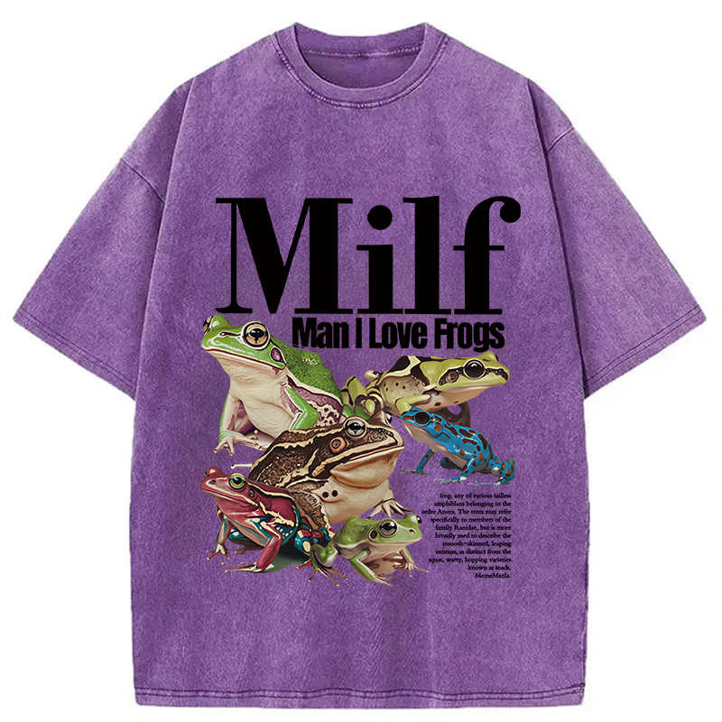bbb Man I Love Frogs Meme Washed T-Shirt