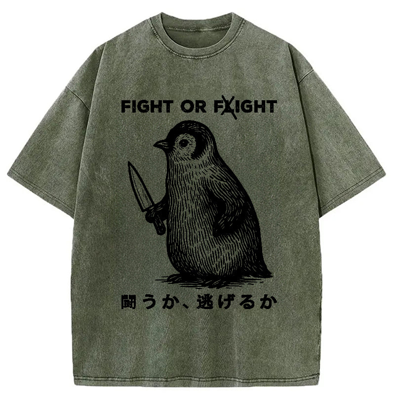bbb Funny Fight Or Flight Washed T-Shirt