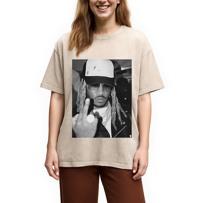 bbb Retro Future Hiphop Rapper Washed T-Shirt