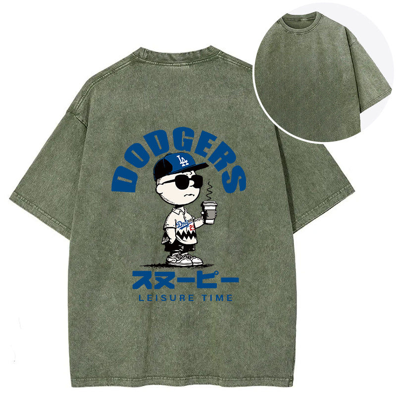 bbb Dodger Snoopy Vintage Japanese Back Washed T-Shirt