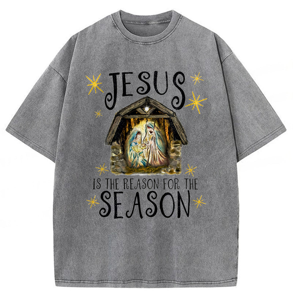 bbb Jesus Is The Reason For The Season Washed T-shirt