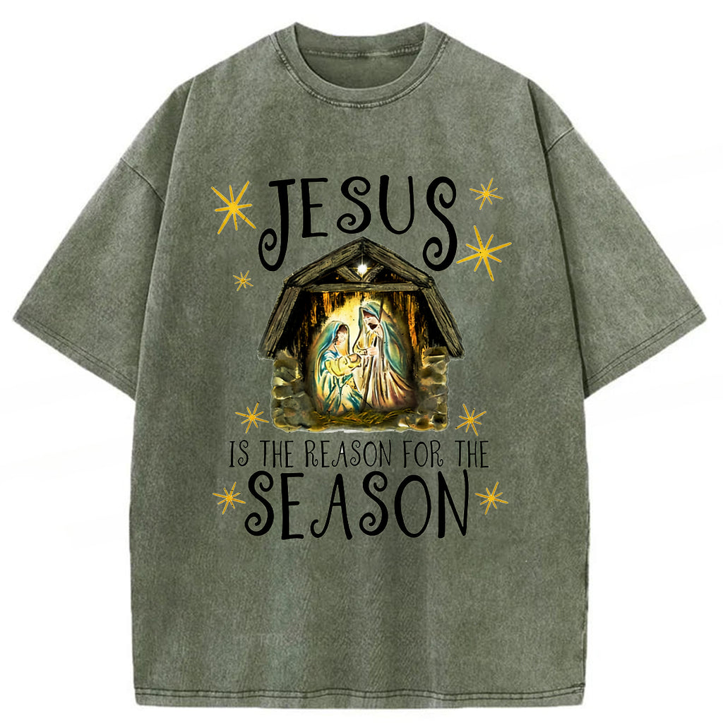 bbb Jesus Is The Reason For The Season Washed T-shirt