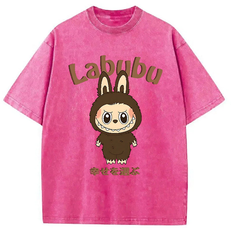 bbb Labubu Cute Vintage Japanese Washed T-Shirt