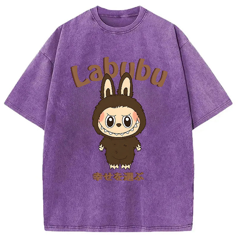 bbb Labubu Cute Vintage Japanese Washed T-Shirt