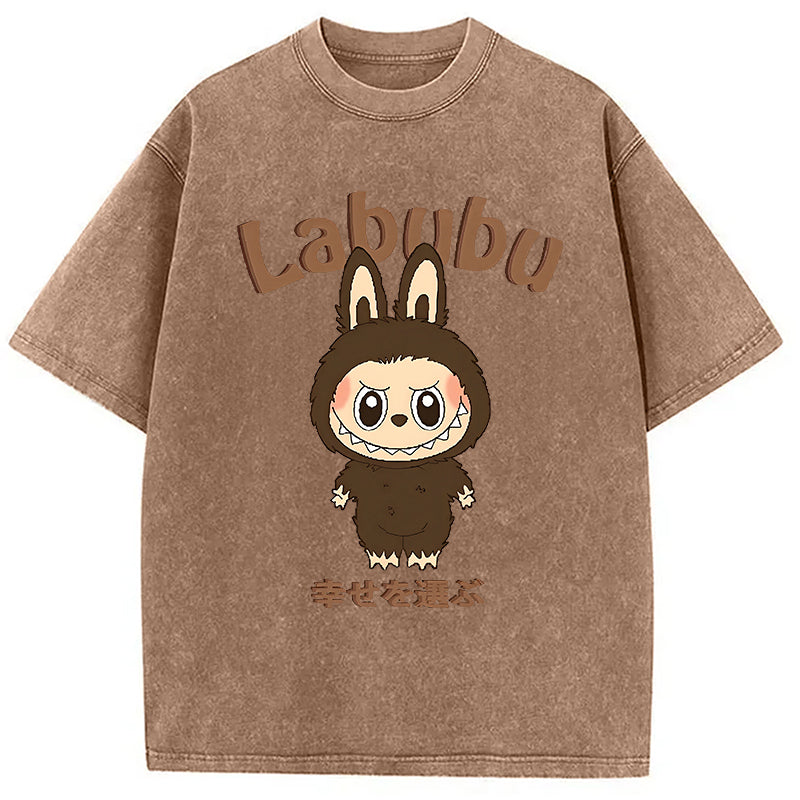 bbb Labubu Cute Vintage Japanese Washed T-Shirt