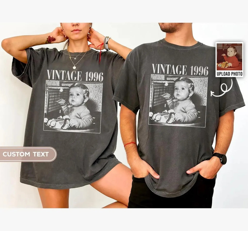 Personalised Vintage Photo And Year Shirt
