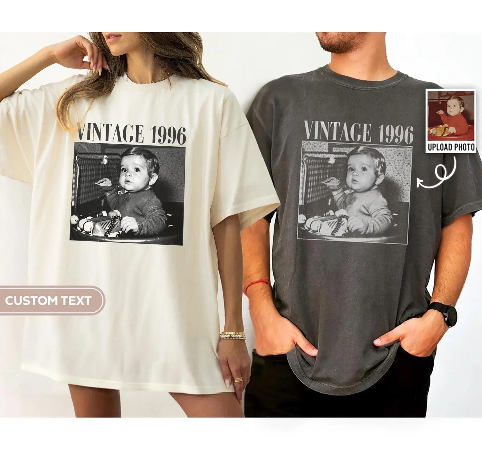 Personalised Vintage Photo And Year Shirt