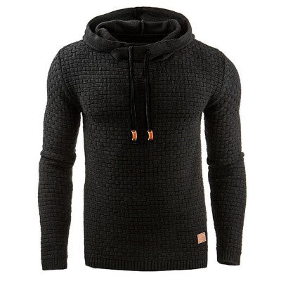 Warmer, kuscheliger Herren-Kapuzenpullover – Strukturstrick, lässig
