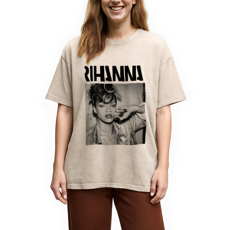 bbb Rihanna Badgal 90's Hip Hop Rap Washed T-Shirt