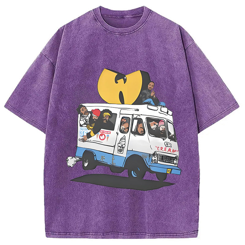 bbb Wu Tang Retro Hip Hop Washed T-Shirt