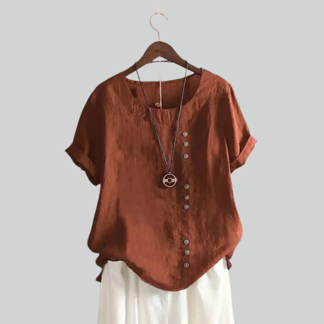 Vintage Button T Shirt Casual Oversize Tee for Summer Streetwear