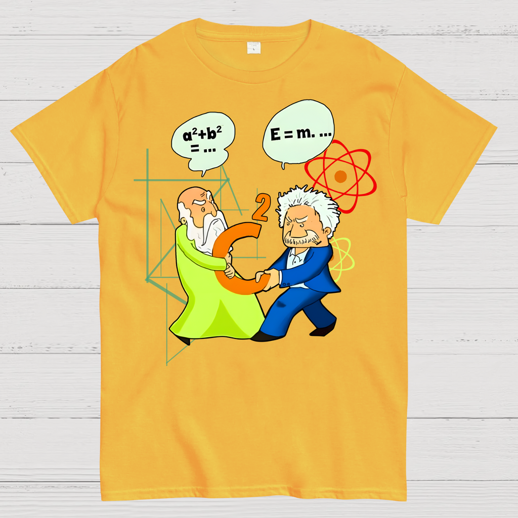Albert Einstein Pythagoras Physics Mathematics Science  T-Shirt