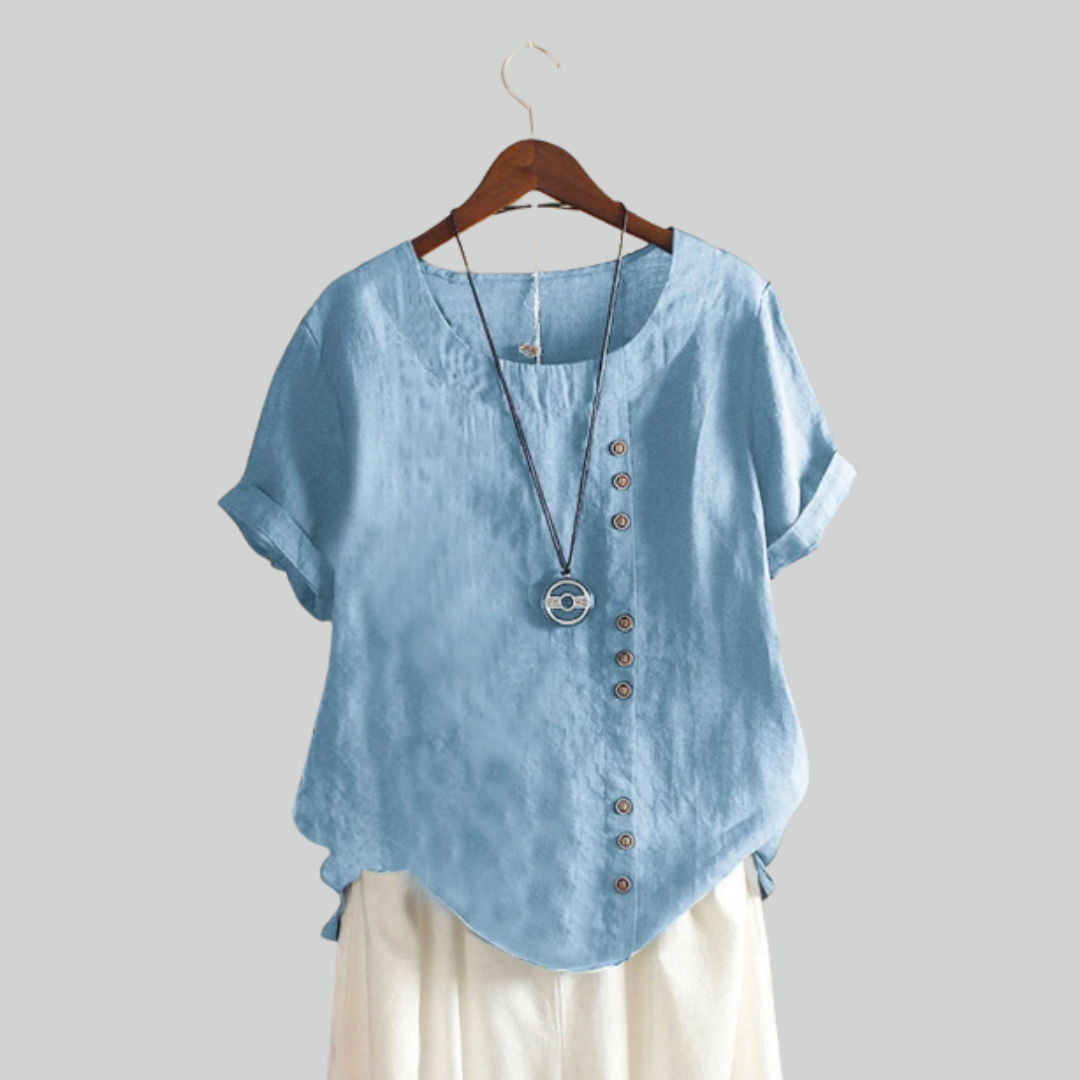 Vintage Button T Shirt Casual Oversize Tee for Summer Streetwear