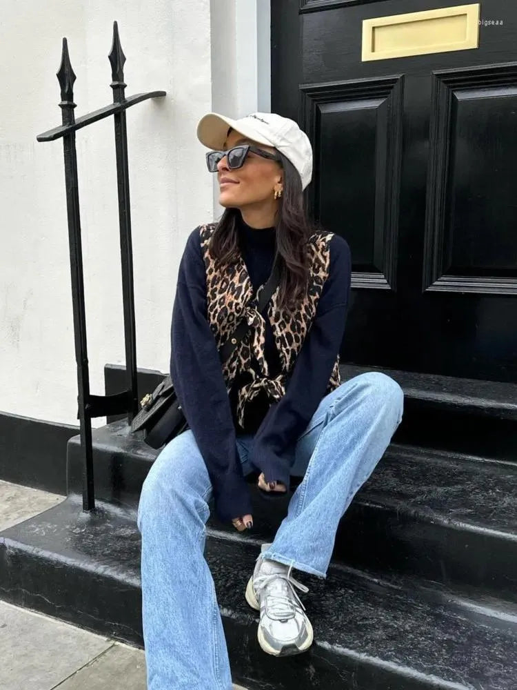 Jade Leopard Print Waistcoat for Women, Stylish Gilet, Flattering Fit, Premium Fabric, Summer Fashion