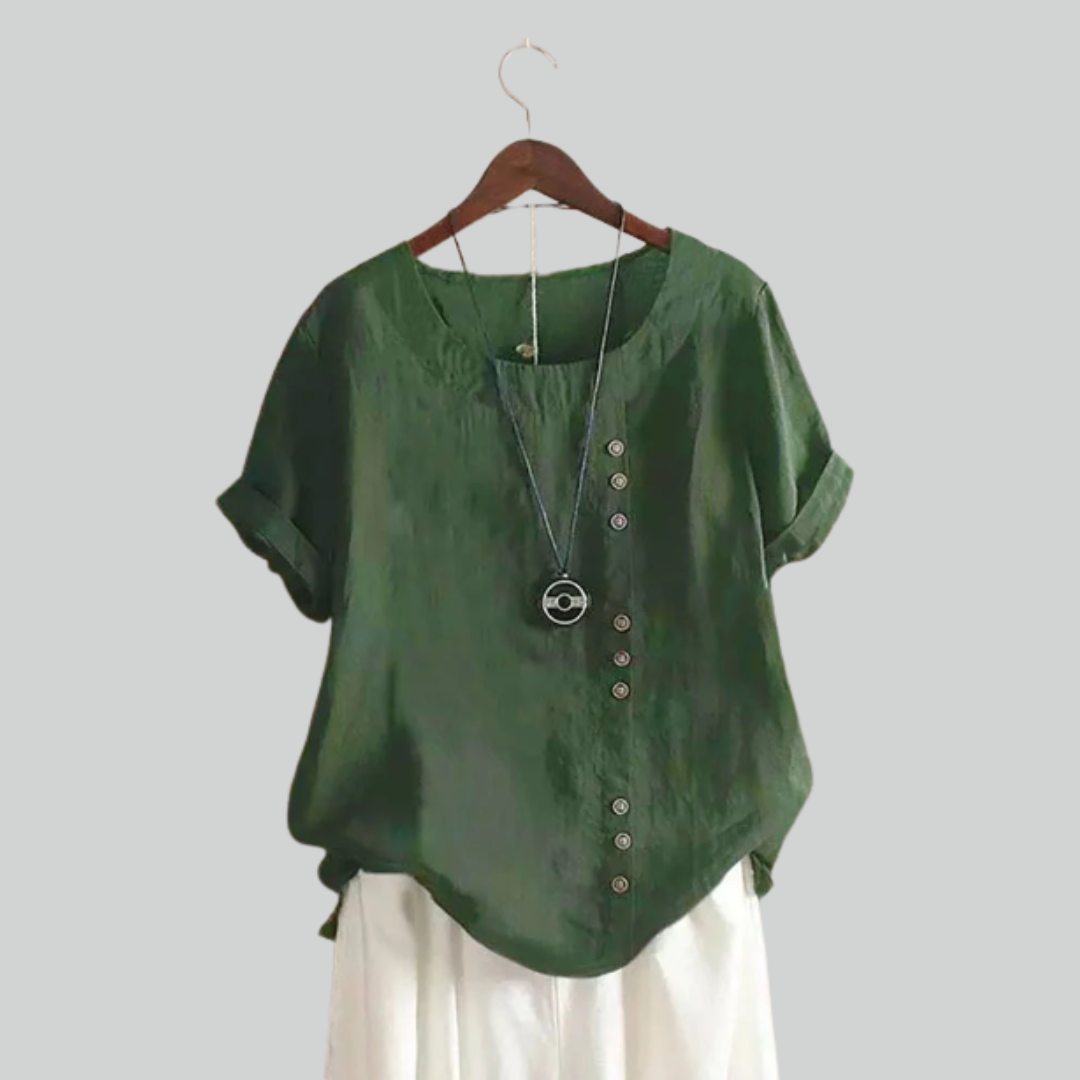 Vintage Button T Shirt Casual Oversize Tee for Summer Streetwear