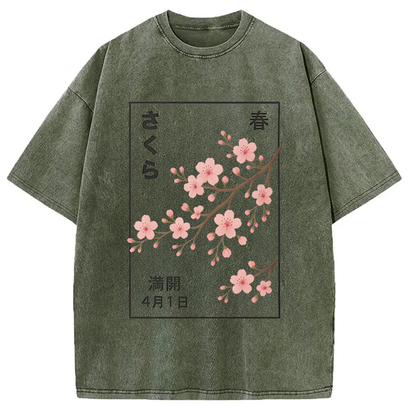 bbb Cherry Blossom Spring Full Washed T-Shirt
