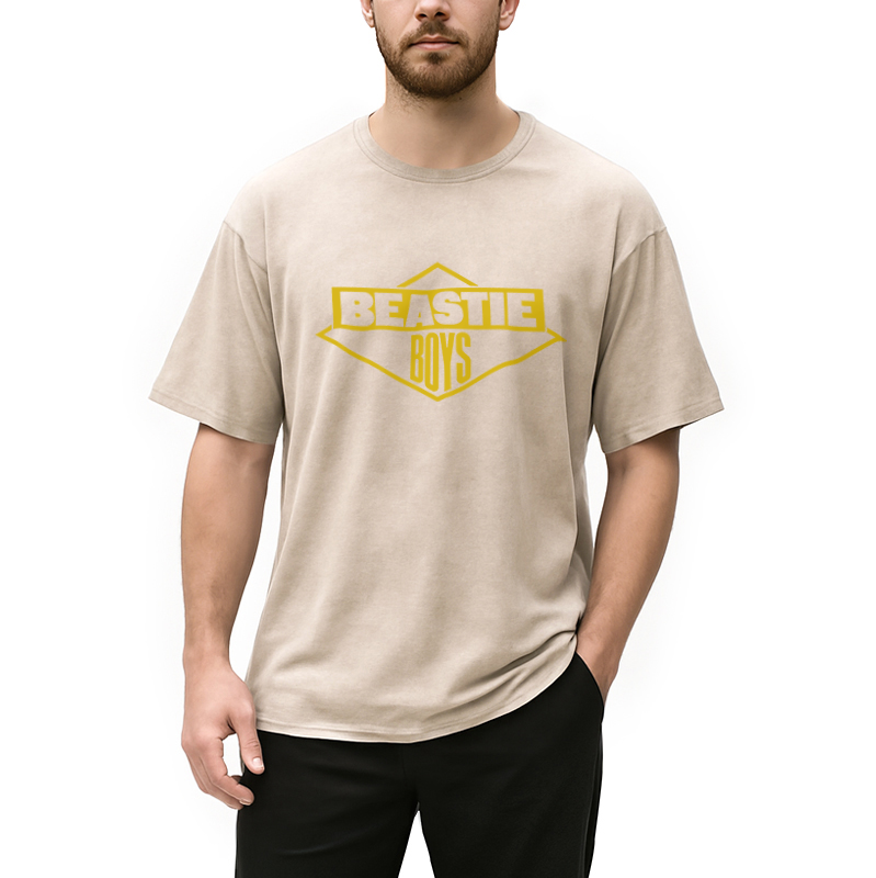 bbb Vintage Black Logo Beastie Boys Hiphop Washed T-Shirt
