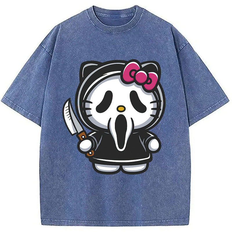 bbb Scream Kitty Halloween Washed T-Shirt