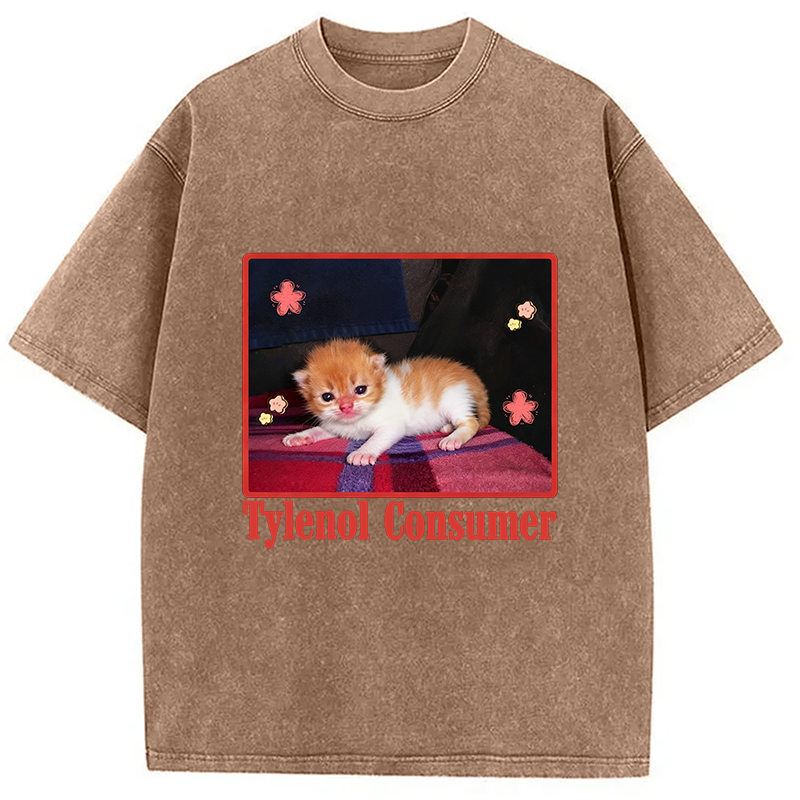 bbb Tylenol Cat Meme Washed T-Shirt