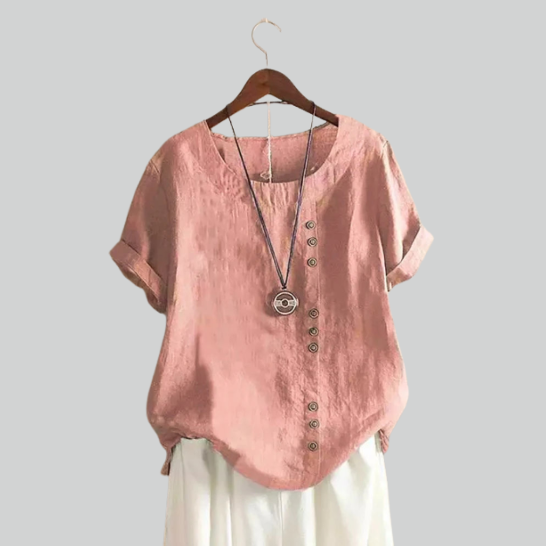 Vintage Button T Shirt Casual Oversize Tee for Summer Streetwear