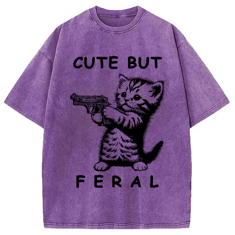 bbb Ferocious Cat Washed T-Shirt