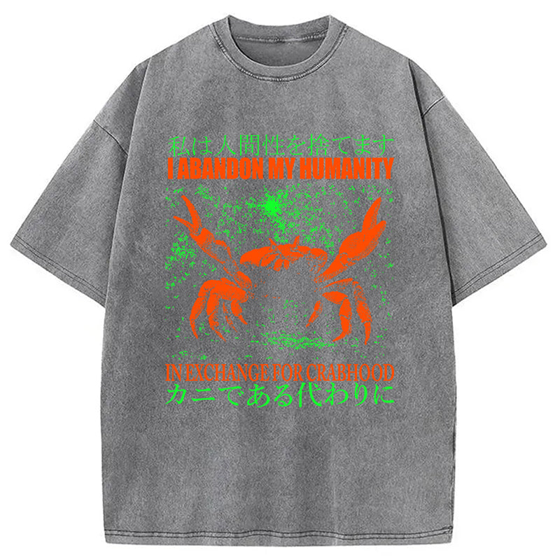 bbb Vintage Japanese Crab Jokes Washed T-Shirt