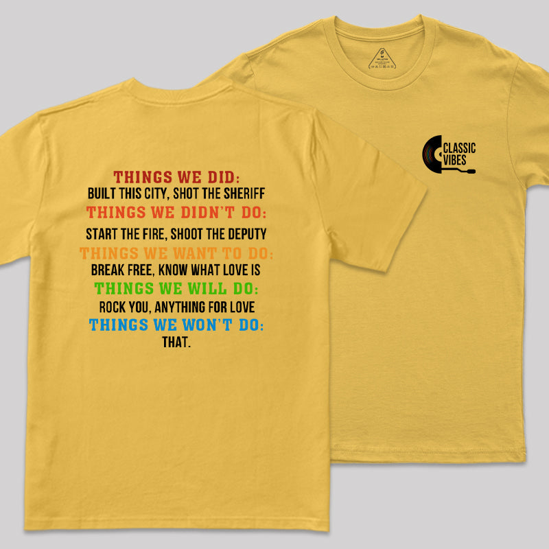 Classic Vibes Front and Back Printed  T-Shirt