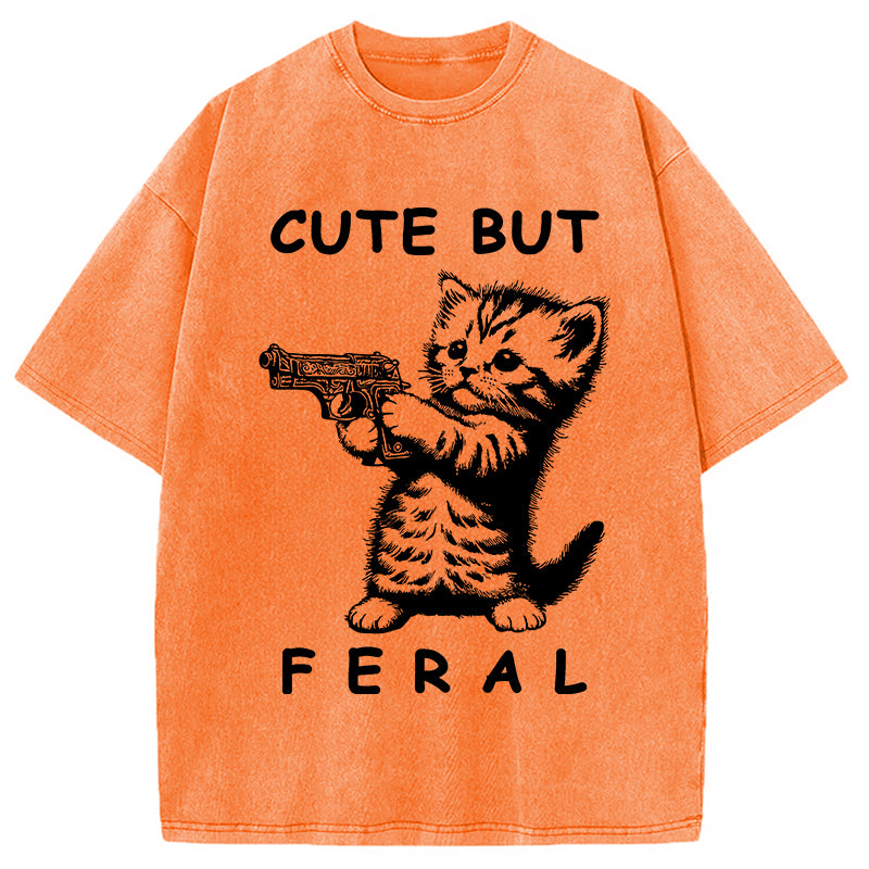 bbb Ferocious Cat Washed T-Shirt