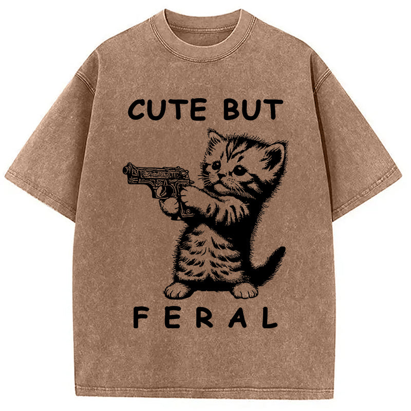 bbb Ferocious Cat Washed T-Shirt