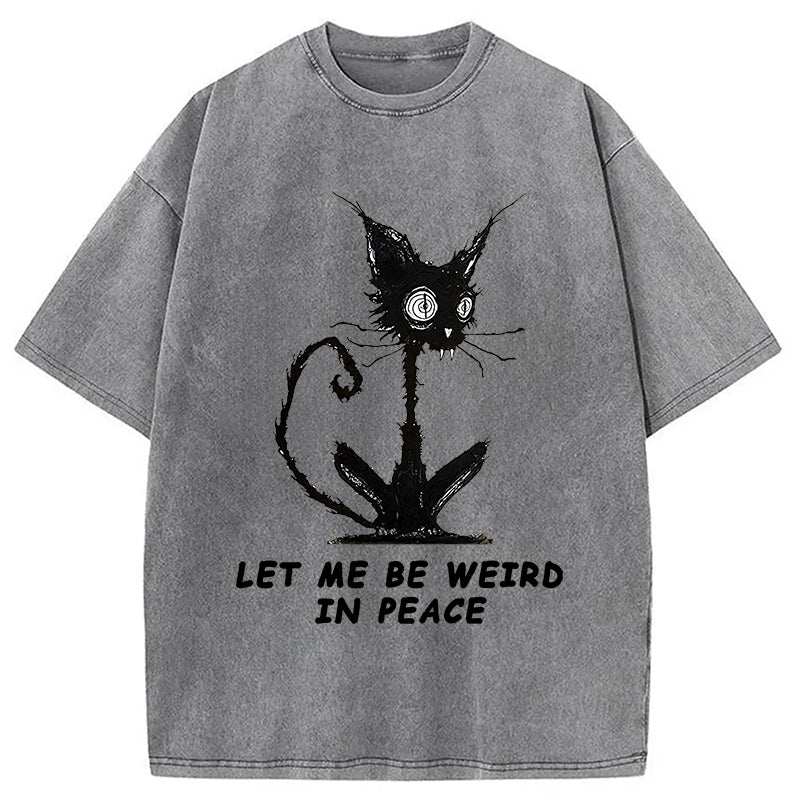 bbb Cat Gradually Became Strange Washed T-Shirt