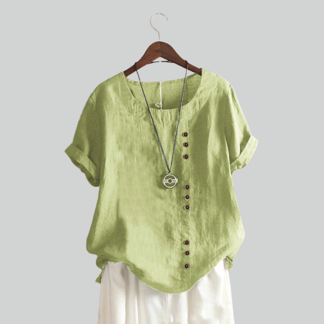 Vintage Button T Shirt Casual Oversize Tee for Summer Streetwear