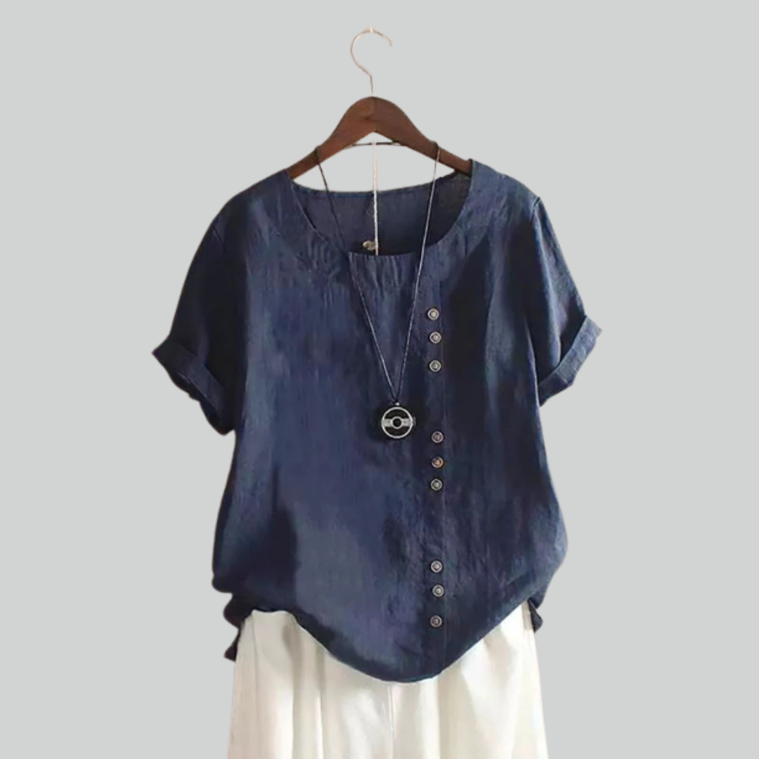 Vintage Button T Shirt Casual Oversize Tee for Summer Streetwear