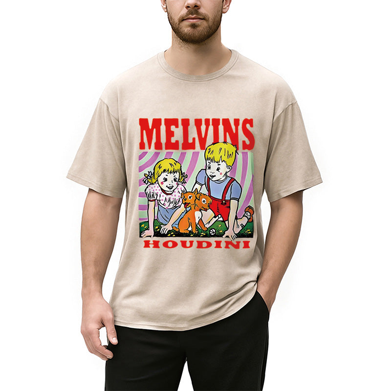 bbb Melvins Houdini Metal Rock Band Washed T-Shirt