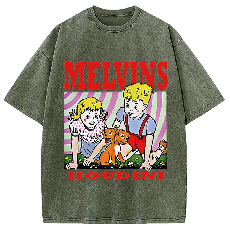bbb Melvins Houdini Metal Rock Band Washed T-Shirt