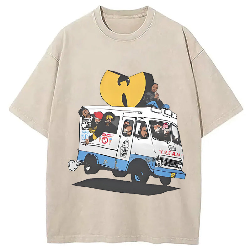 bbb Wu Tang Retro Hip Hop Washed T-Shirt