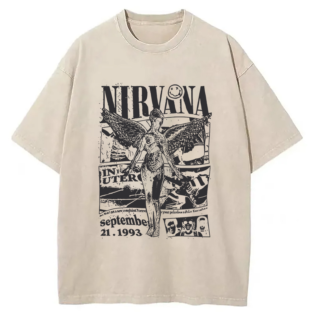 bbb Nirvana In Utero Tour 1993 Washed T-Shirt