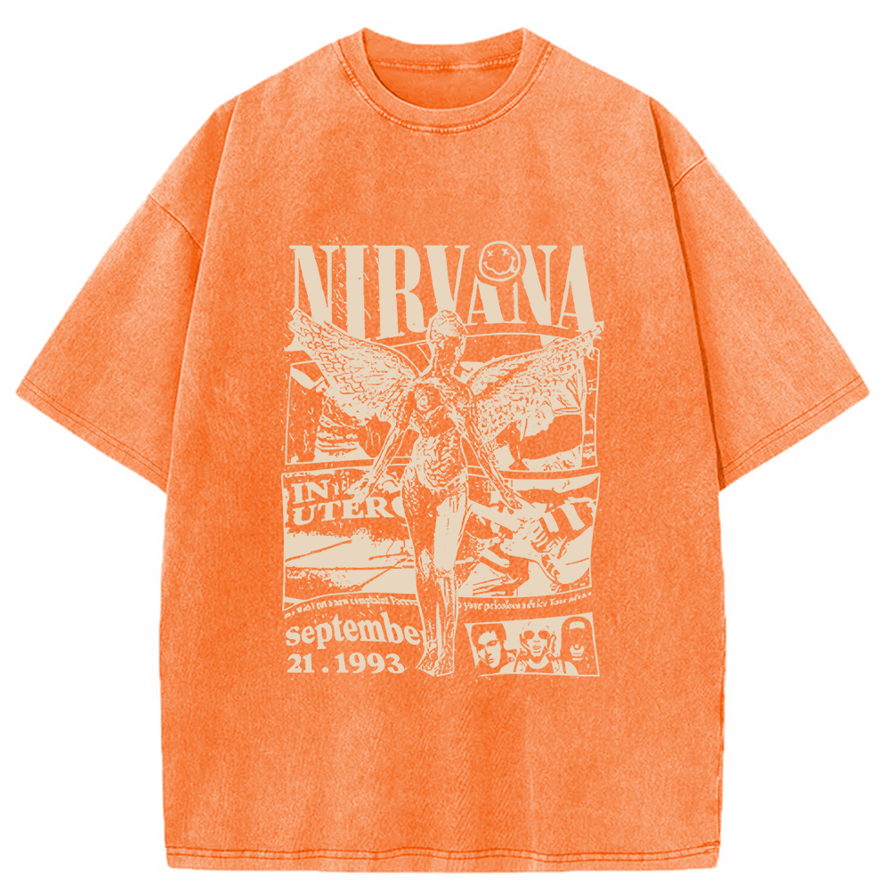 bbb Nirvana In Utero Tour 1993 Washed T-Shirt