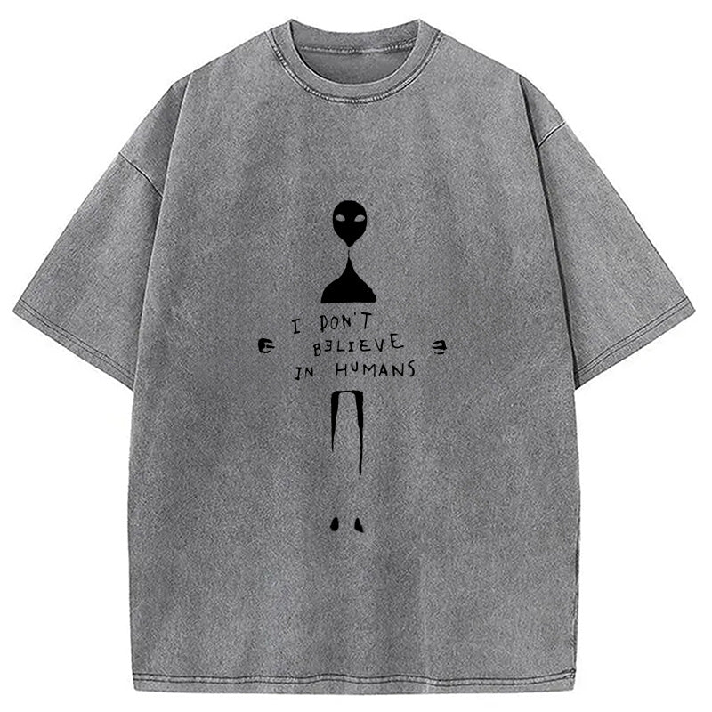 bbb I Don't Believe In Humans Washed T-Shirt