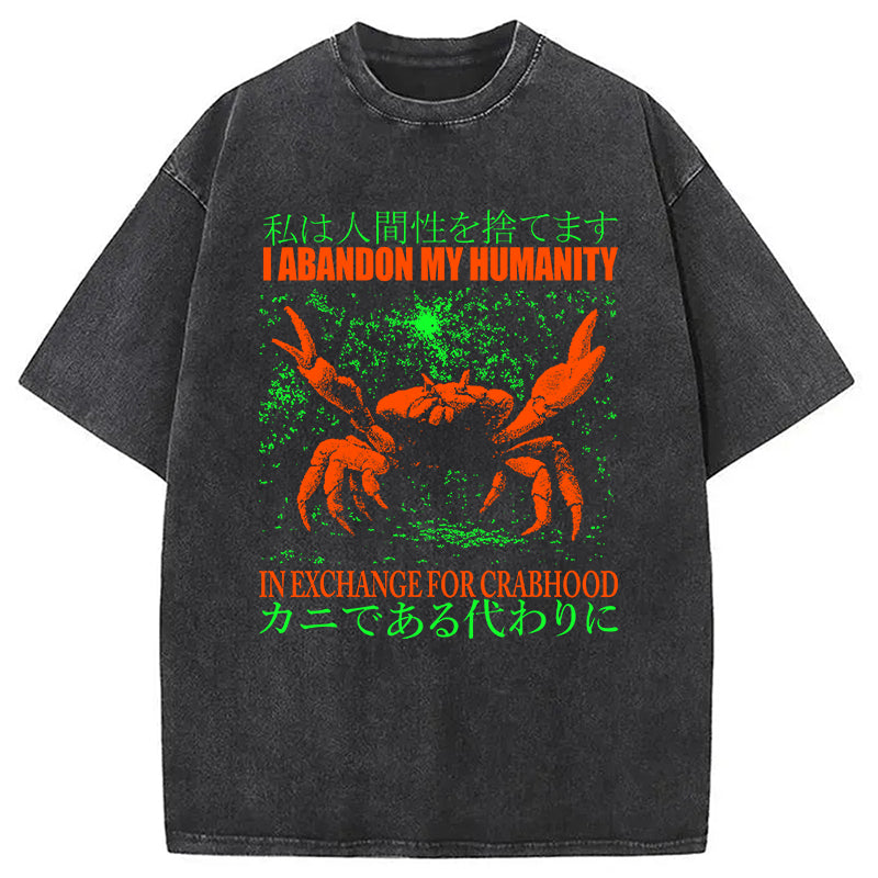 bbb Vintage Japanese Crab Jokes Washed T-Shirt