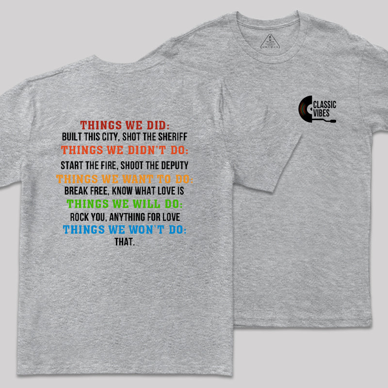 Classic Vibes Front and Back Printed  T-Shirt