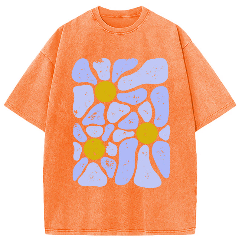bbb Abstract Flowers Art Washed T-Shirt