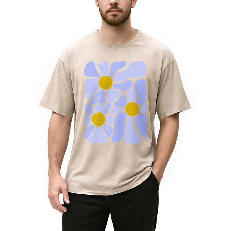 bbb Abstract Flowers Art Washed T-Shirt