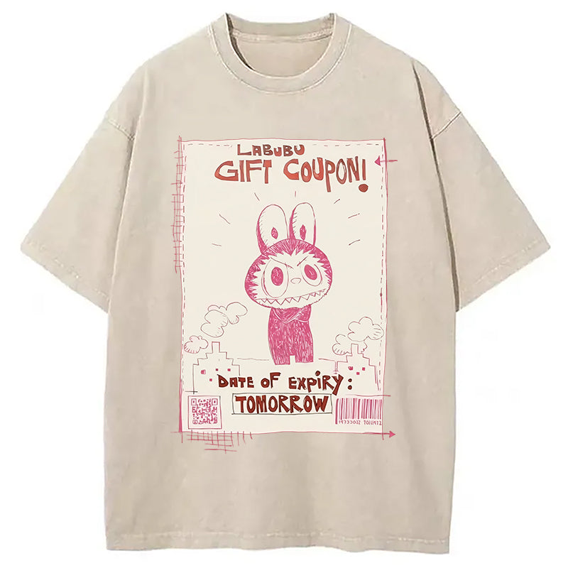 bbb Vintage Labubu Graffiti Washed T-Shirt