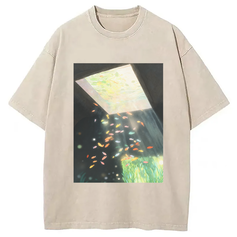 bbb Fish Swimming in the Air Washed T-Shirt